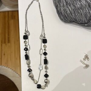 Elegant Silver and Black Necklace